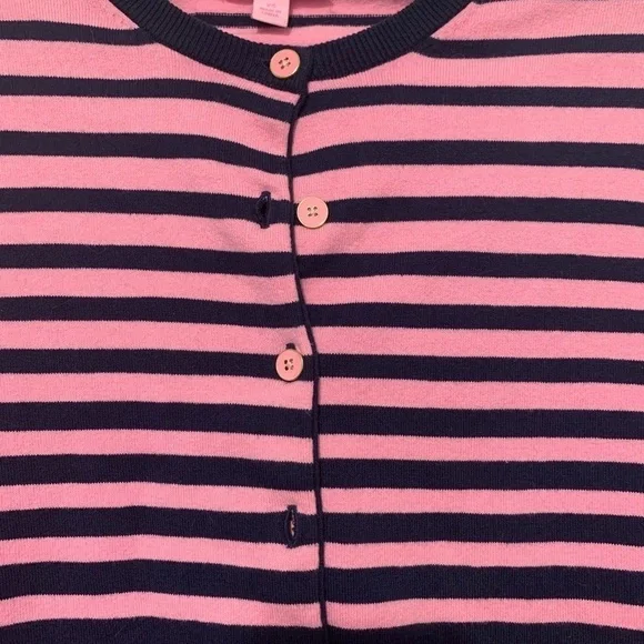 Lily Pulitzer Pink/Navy Stripe Cardigan - Picture 3 of 7